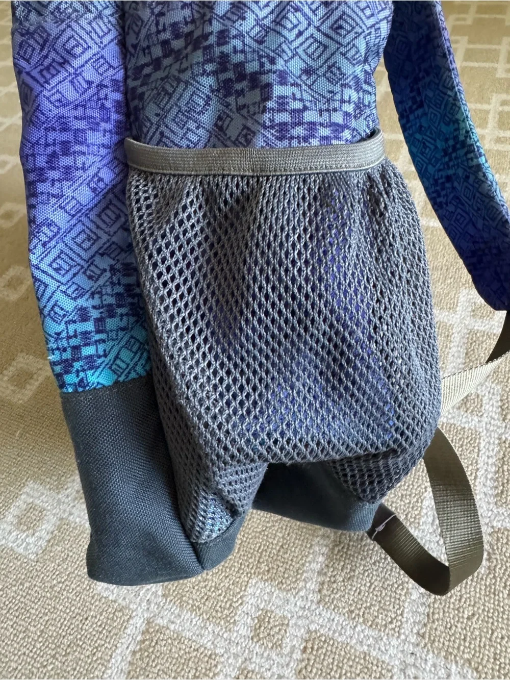L.L.Bean Geometric Print School Backpack Blue Purple Book Bag Travel O/S